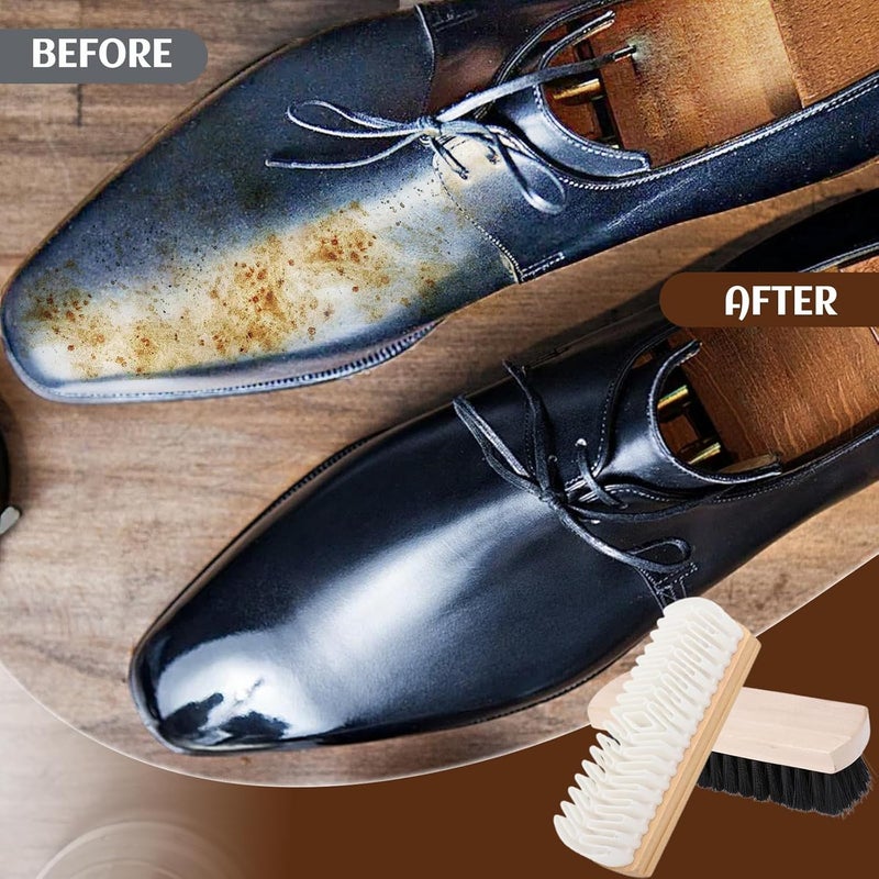 MERAO Shoe Brush Boot,Horse Hair Brush for Leather Suede Brush,Shoe Brushes for Cleaning(2 Pcs) - Image 4